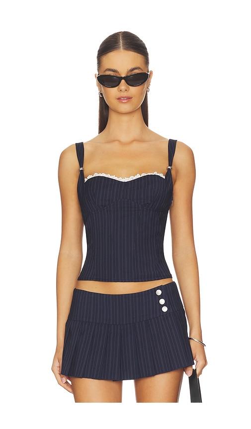 I.AM.GIA Marrion Corset Top in Navy by I.AM.GIA