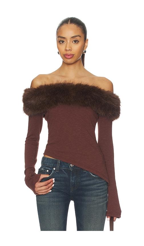 I.AM.GIA Off Shoulder Top in Brown by I.AM.GIA