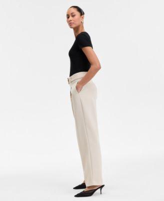 Women's High-Rise Belted Wide-Leg Pants, Exclusively at Macy's by I.N.C. INTERNATIONAL CONCEPTS