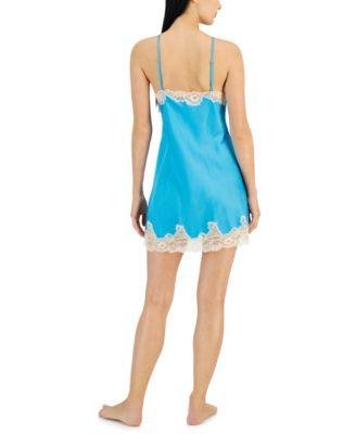 Women's Lace-Trim Stretch Satin Chemise by I.N.C. INTERNATIONAL CONCEPTS