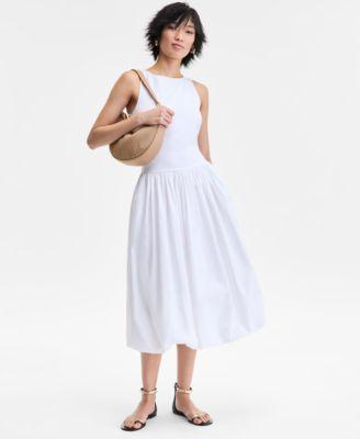 Women's Mixed-Media Bubble-Hem Midi Dress, Exclusively at Macy's by I.N.C. INTERNATIONAL CONCEPTS Women's Mixed-Media Bubble-Hem Midi Dress, Exclusively at Macy's by I.N.C. INTERNATIONAL CONCEPTS