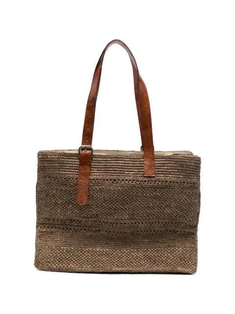 Nomade woven-raffia tote bag by IBELIV