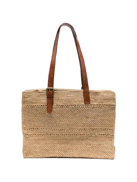 Nomade woven-raffia tote bag by IBELIV
