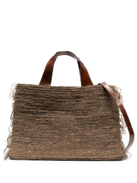 Onja fringed raffia tote bag by IBELIV