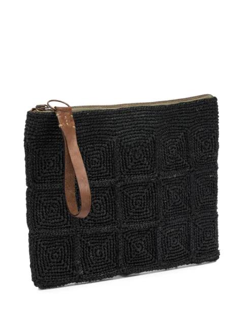 Tanala woven-raffia clutch bag by IBELIV