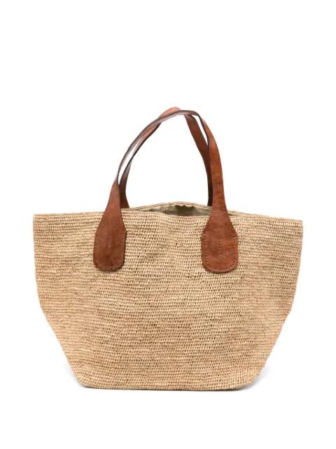 Tokyo II raffia handle tote bag by IBELIV