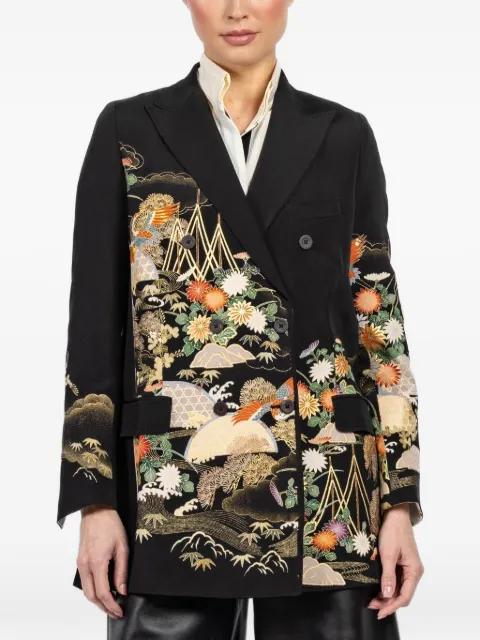 flared printed kimono blazer by IBRIGU