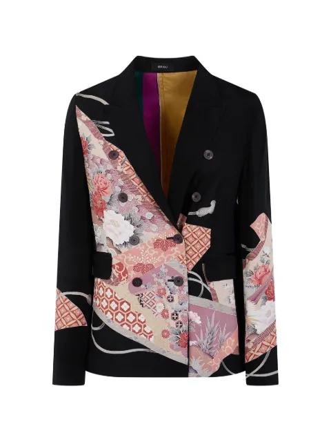 floral-print double-breasted blazer by IBRIGU