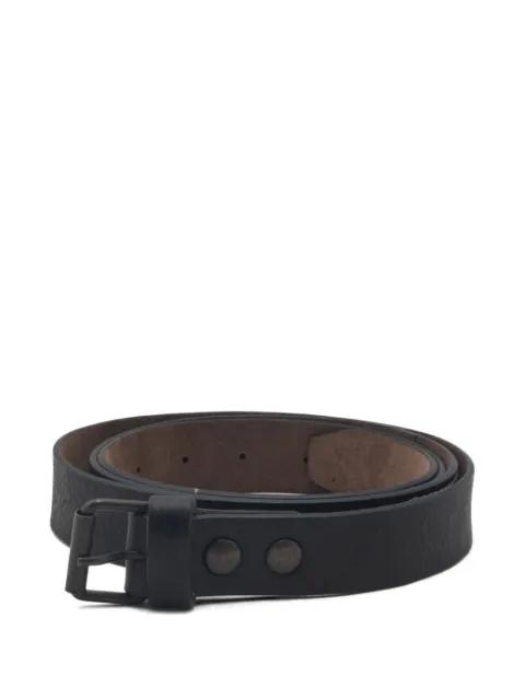 topstitched leather belt by IBRIGU