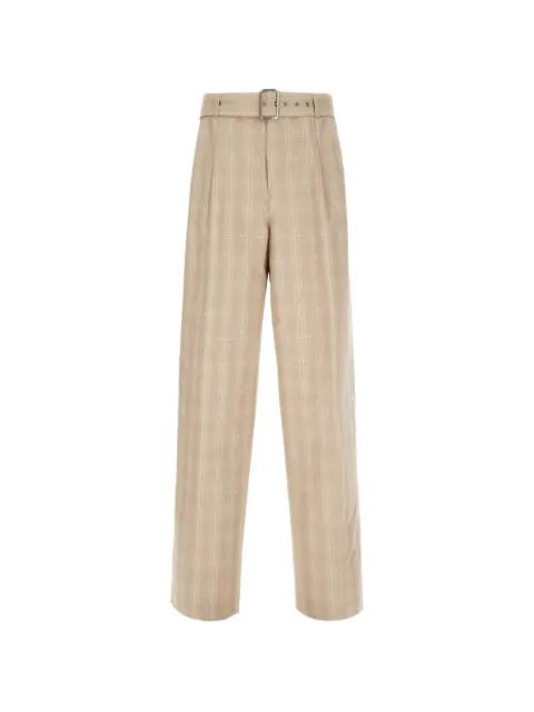 belted check-pattern trousers by ICEBERG