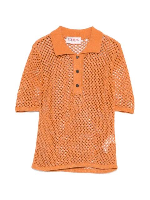 buttoned open knit polo shirt by ICEBERG