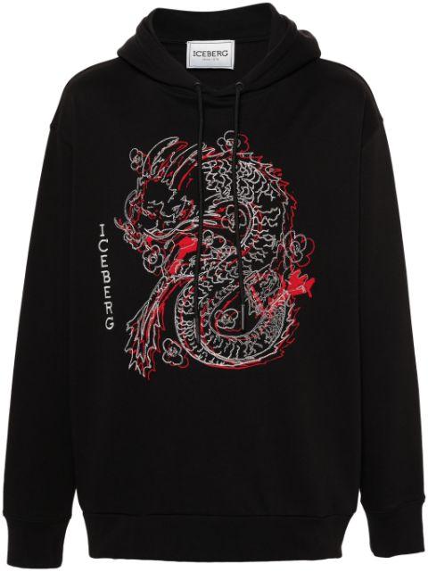 embroidered-design hoodie by ICEBERG