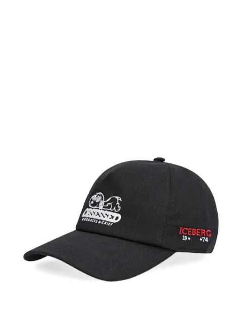 embroidered-graphic baseball cap by ICEBERG