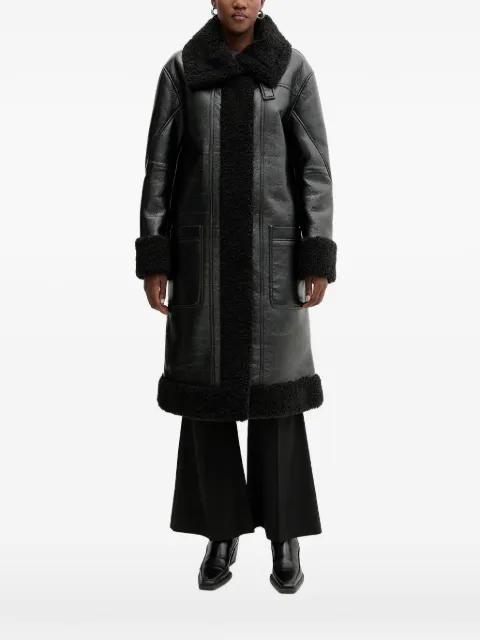 faux-fur collared coat by ICEBERG
