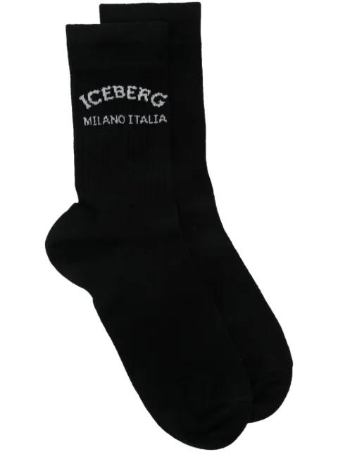 intarsia knit-logo socks by ICEBERG