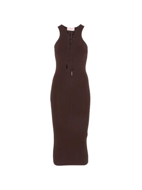 lace-up ribbed-knit dress by ICEBERG