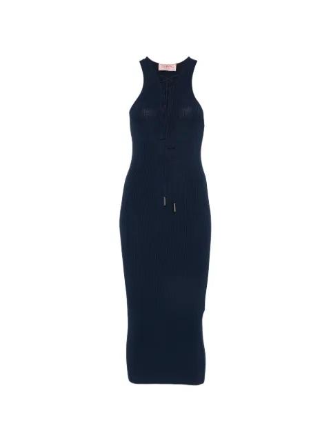 lace-up ribbed-knit midi dress by ICEBERG