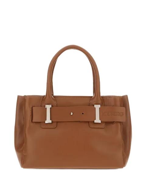 logo-detail leather handbag by ICEBERG