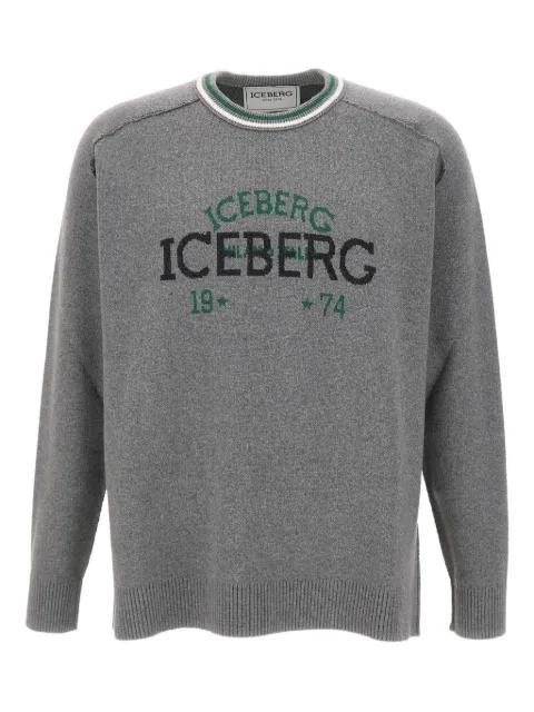 logo-embroidered raglan-sleeve sweater by ICEBERG