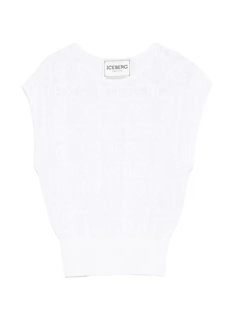 logo-pattern vest by ICEBERG