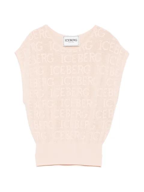 logo-pattern vest by ICEBERG