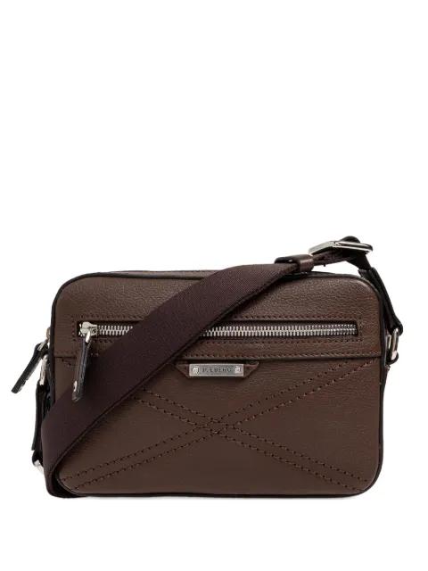 logo-plaque leather shoulder bag by ICEBERG