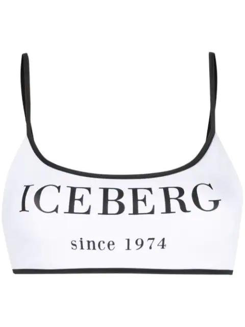 logo-print bikini top by ICEBERG