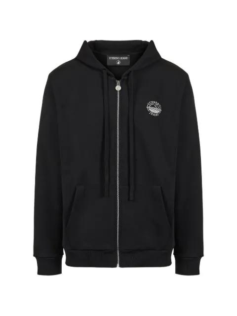 logo-print zip-up hoodie by ICEBERG