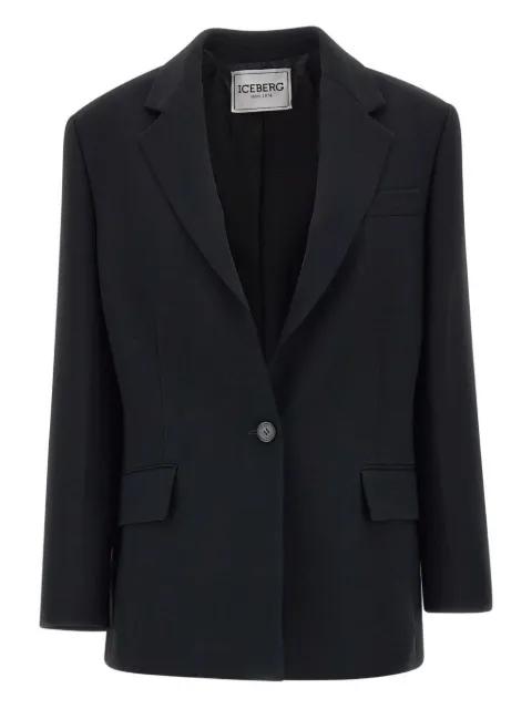 notched-lapels single-button blazer by ICEBERG