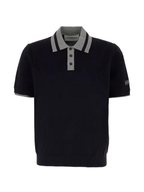 regular-fit striped-collar cotton polo shirt by ICEBERG