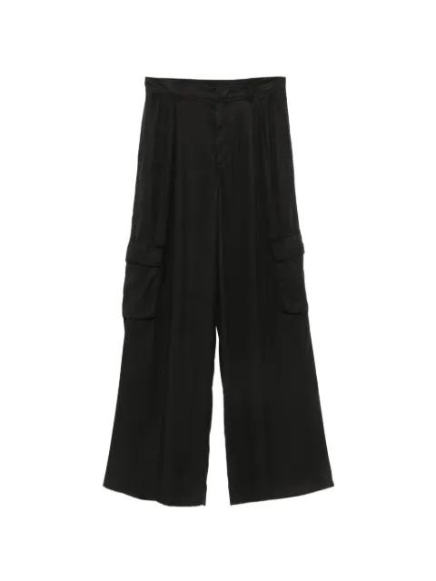 satin-finish cargo-pocket palazzo pants by ICEBERG