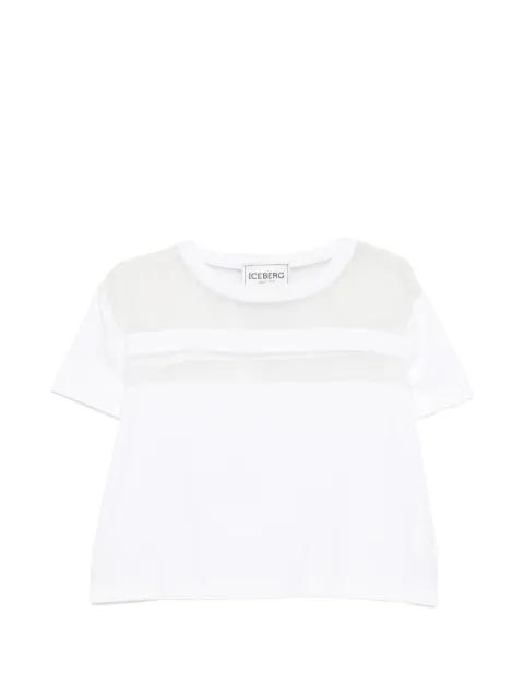 sheer-panel T-shirt by ICEBERG