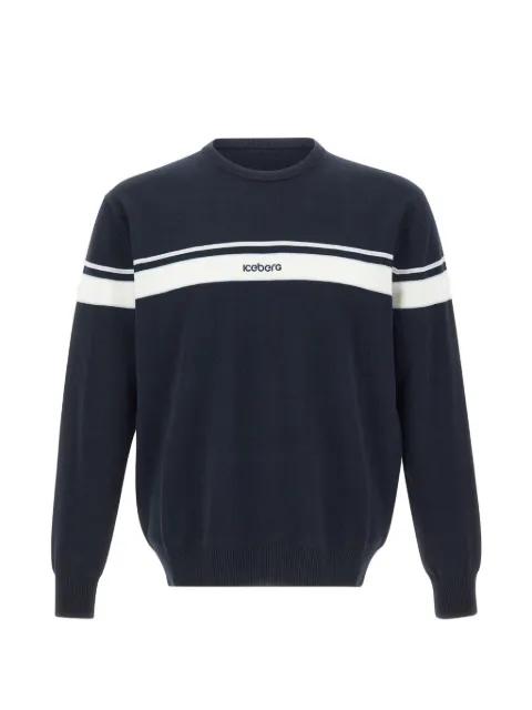 striped logo embroidered sweater by ICEBERG