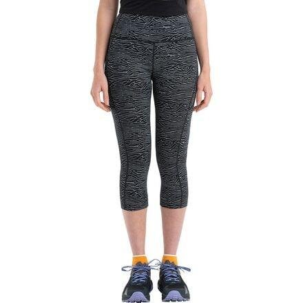 Merino Fastray High Rise Topo Lines 3/4 Tights by ICEBREAKER