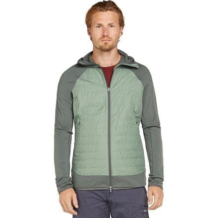 Merino Quantum Hybrid Long-Sleeve Zip Hooded Jacket by ICEBREAKER