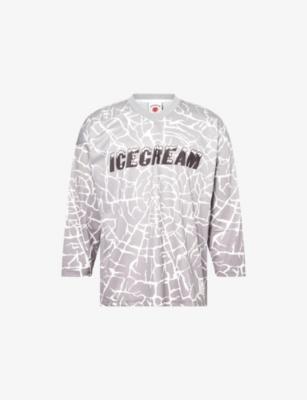 Cracked Ice Hockey Long-Sleeves Woven T- Shirt by ICECREAM