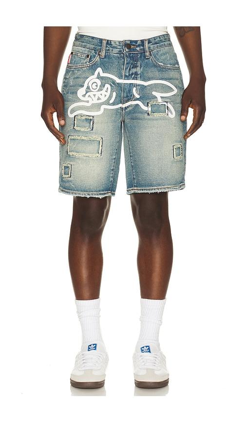 ICECREAM Returner Denim Shorts in Brown by ICECREAM