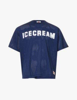 Logo-print relaxed-fit mesh T-shirt by ICECREAM