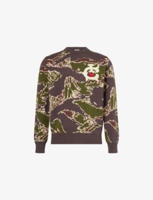 Tiger Stripe Crewneck Cotton-Knit Jumper by ICECREAM
