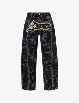 Tree Camo Double Scoop Straight-Leg Denim Jeans by ICECREAM