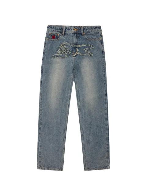 graphic appliqued jeans by ICECREAM