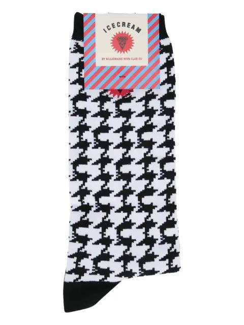 houndstooth-pattern socks by ICECREAM