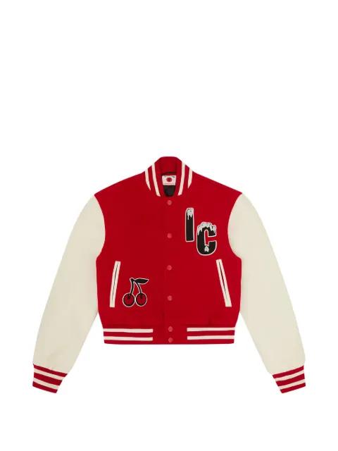 striped appliquéd jacket by ICECREAM