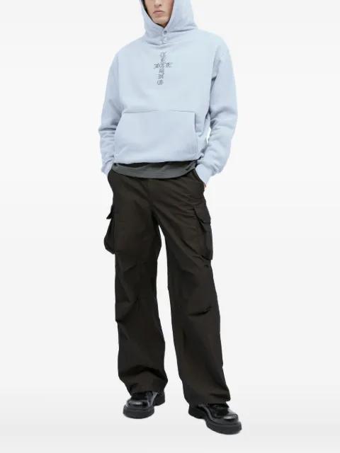 cross-print snap-fastening hoodie by ICE&TECHNO