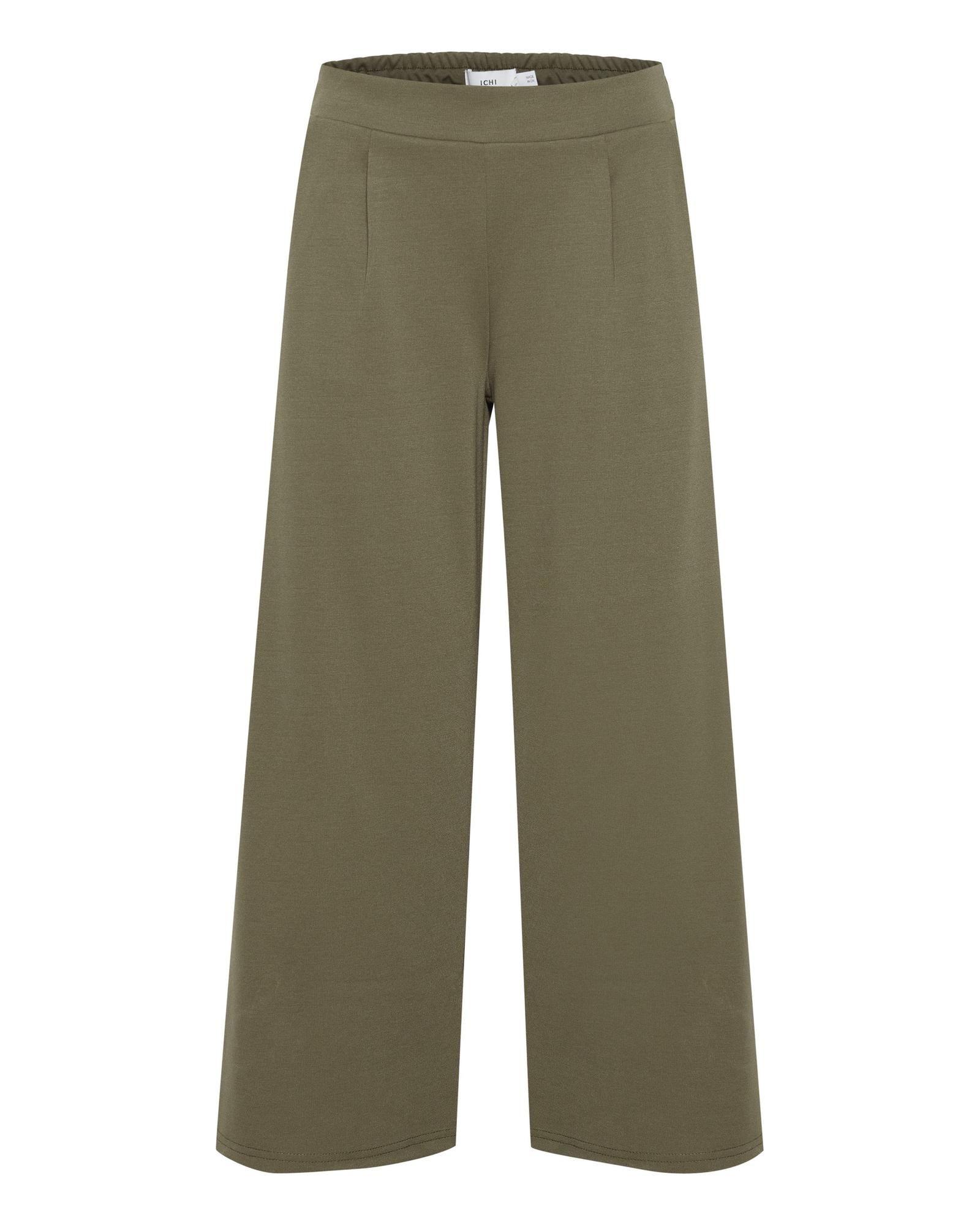 Culottes Wide Leg Trousers Wo - Green Jeans by ICHI Culottes Wide Leg Trousers Wo - Green Jeans by ICHI