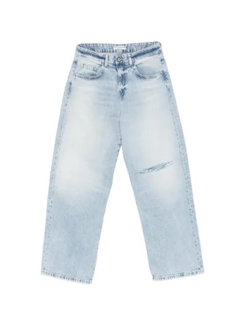 distressed straight-leg jeans by ICON DENIM
