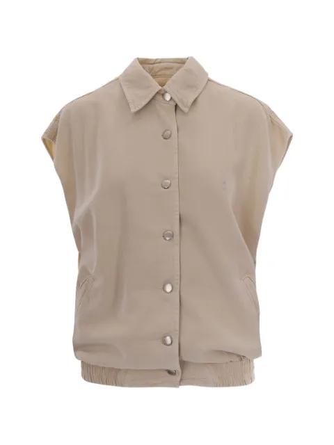 elasticated-hem denim gilet by ICON DENIM