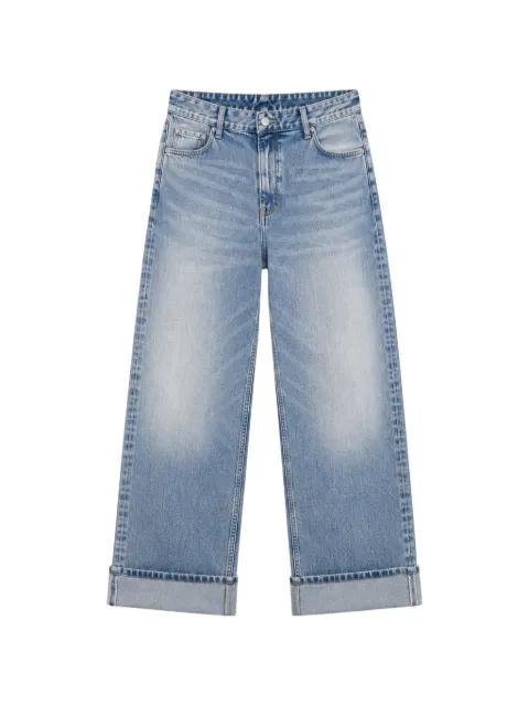 monogram-pattern turn-up jeans by ICON DENIM