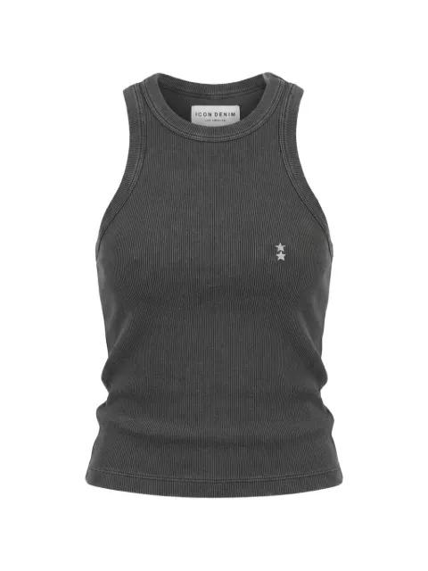 star-embroidered ribbed tank top by ICON DENIM