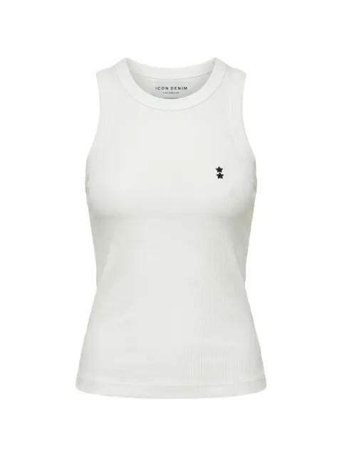 star-embroidered ribbed tank top by ICON DENIM